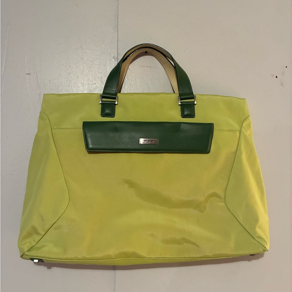 TUMI Yellow Nylon Laptop Tote